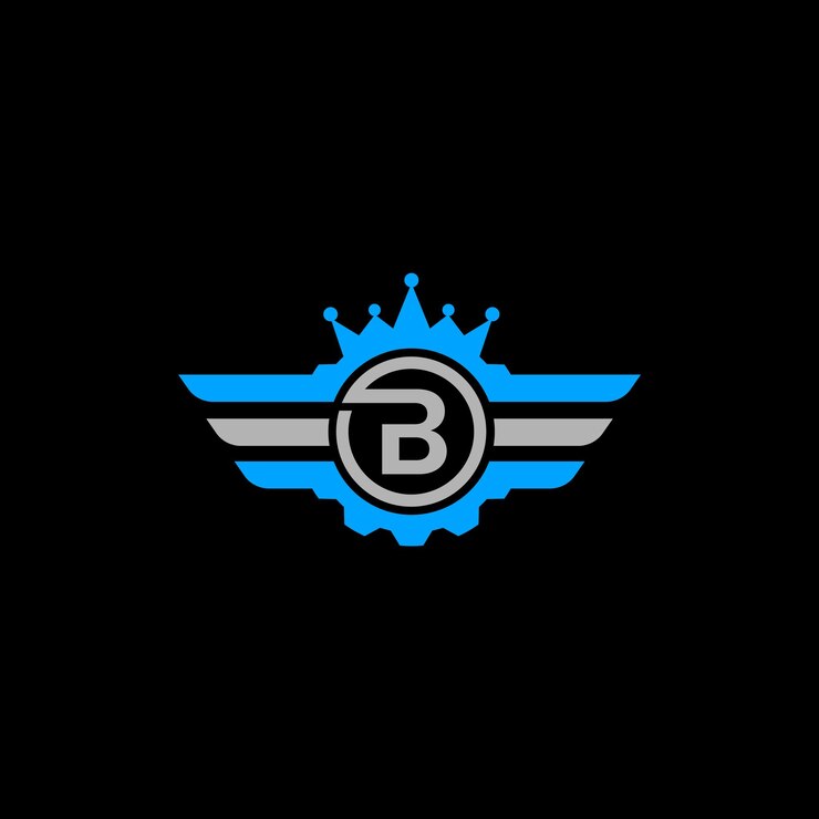 Vector royal gears con el diseño del logotipo de la letra b