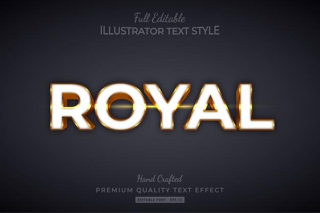 Royal gold editable texto 3d efecto estilo premium