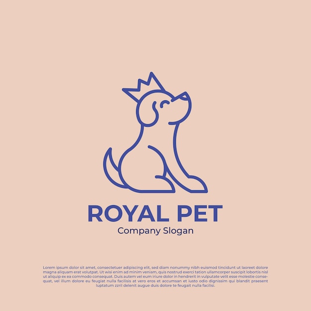 Royal mascota perro logo vector icono ilustración