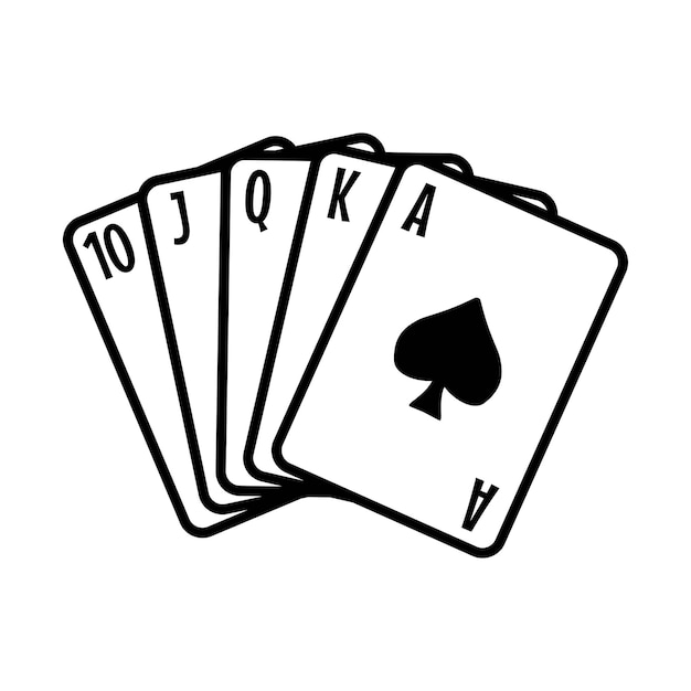 El royal straight flush del as es una carta de juego.
