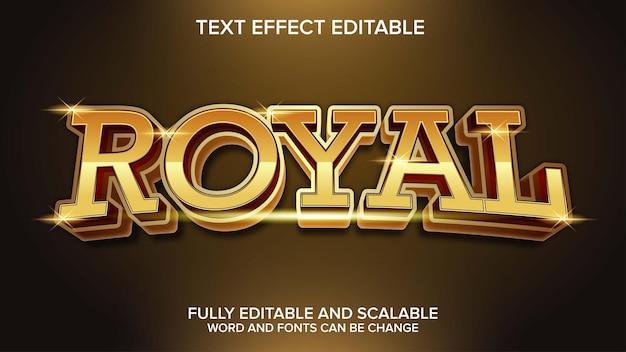 royal text effect vector editable