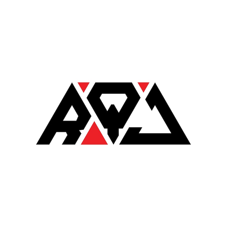 Vector rqj diseño de logotipo de letra triangular con forma de triángulo rqj triángulo diseño del logotipo monograma rqj vector triángulo plantilla del logotipo con color rojo rqj logotipo triangular sencillo elegante y lujoso logotipo rqj