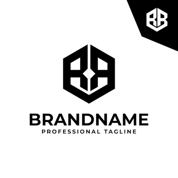 RR BB Letras RB BR Hexágono Logotipo adecuado para cualquier negocio con las iniciales RR BB RB BR