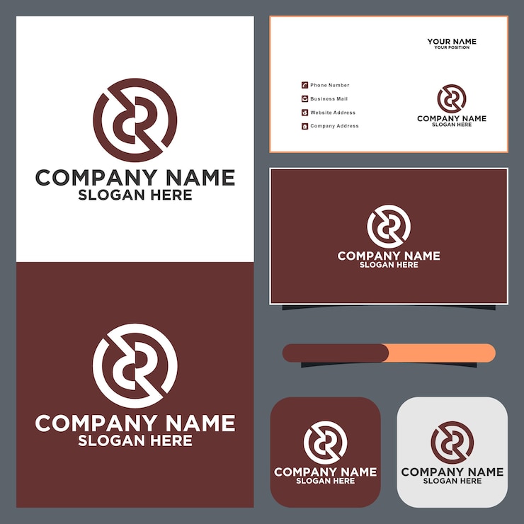 Vector rr plantilla de vector de diseño de logotipo de forma de círculo inicial