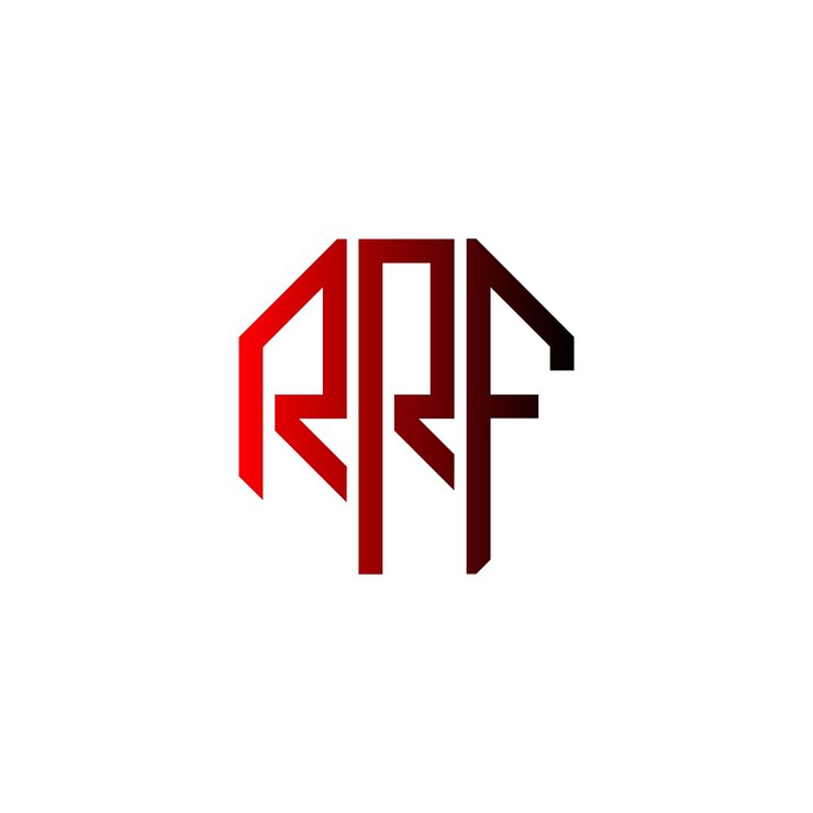 Vector rrf letra creativa inicial moderno minimalista atemporal espacio negativo monograma símbolo diseño del logotipo