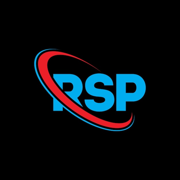 Vector rsp logotipo rsp letra rsp diseño de logotipo de letra iniciales rsp logotipo vinculado con círculo y mayúscula monograma rsp tipografía para negocios de tecnología y marca inmobiliaria