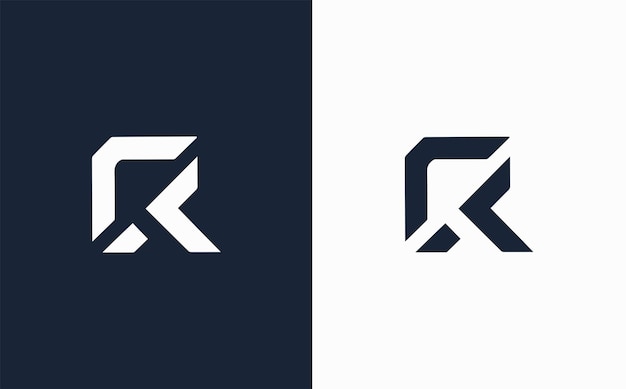 RT diseño de logotipo vectorial elegante y moderno en color azul y blanco