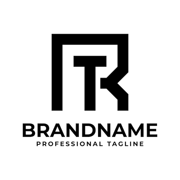 RT Lecturas Monograma Logotipo adecuado para cualquier empresa con las iniciales TR o RT