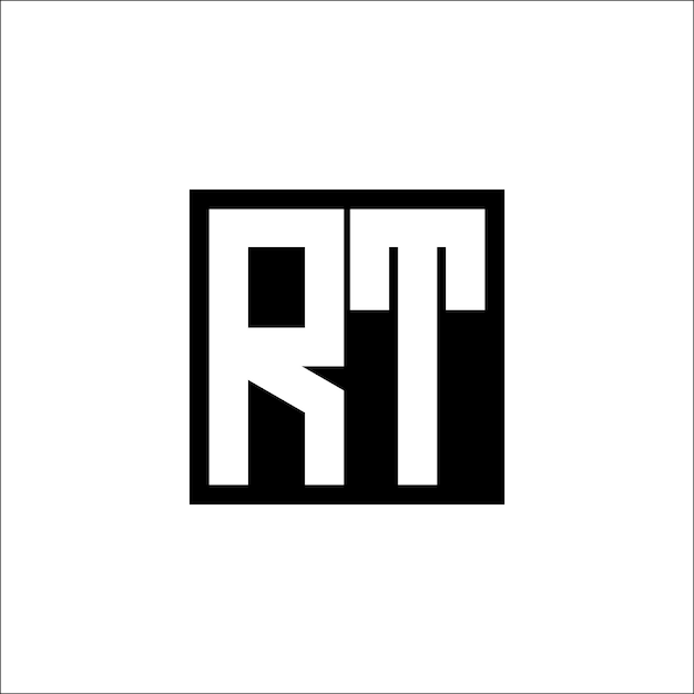 RT Logotipo moderno de combinación de letras Diseño minimalista