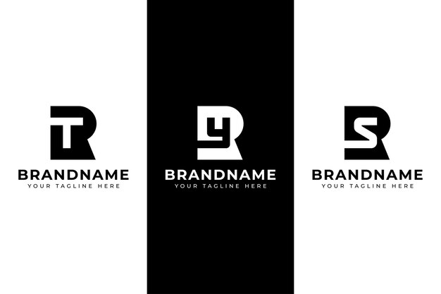 RT RY RZ Monograma Logotipo para las letras TR RT YR RY ZR RZ