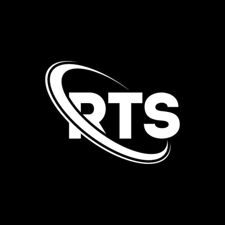 Vector rts logotipo rts letra rts letra logotipo diseño iniciales rts logotipo vinculado con círculo y mayúscula monograma rts tipografía para negocios de tecnología y marca inmobiliaria