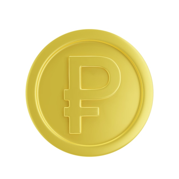 Ruble 3d vector moneda de oro del rublo ruso dinero de oro Rusia moneda de oro rublo vector aislado