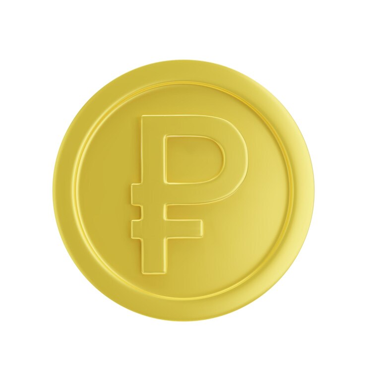 Vector ruble 3d vector moneda de oro del rublo ruso dinero de oro rusia moneda de oro rublo vector aislado