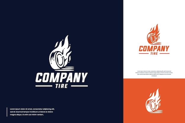 rueda de automóvil con llamas elemento de diseño del logotipo del servicio de reparación de automóviles