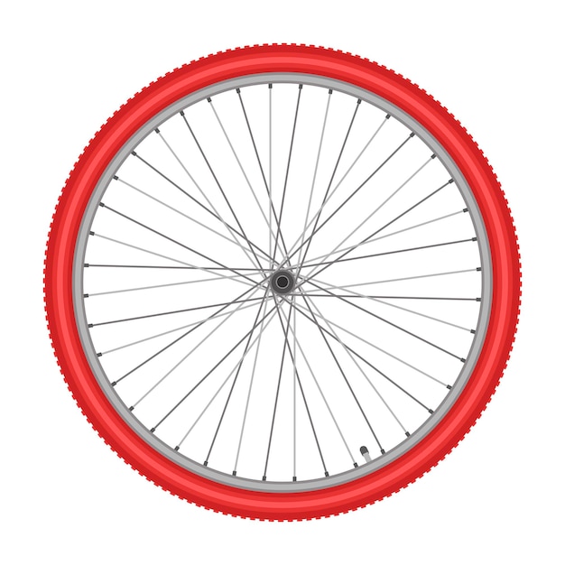 Rueda de bicicleta en la ilustración de vector de calidad de fondo blanco