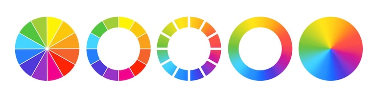 Vector rueda de colores o círculo de colores paleta multicolor vectorial rgb con gradiente del espectro de luz del arco iris