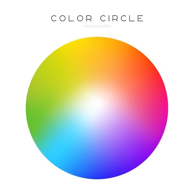 Rueda de colores o círculo de colores Paleta rgb vectorial con gradiente del espectro de luz del arco iris