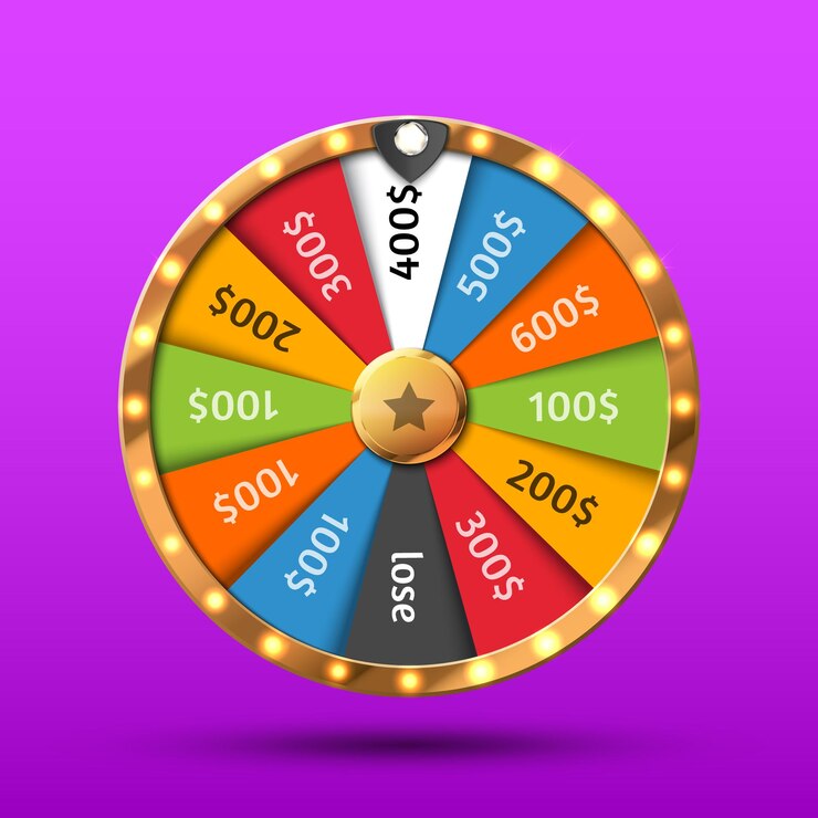 Vector rueda colorida de la suerte o la fortuna infografía fondo de casino en línea