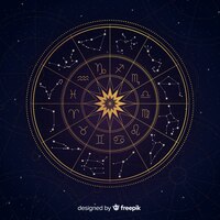 Vector rueda del zodiaco