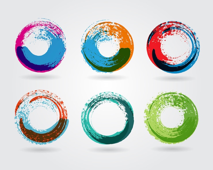 Vector ruedas entrelazadas de círculo geométrico icono abstracto de negocio como símbolo de signo logotipo etiqueta web