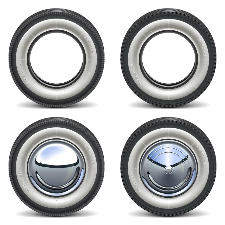 Vector ruedas retro vectoriales aisladas sobre fondo blanco