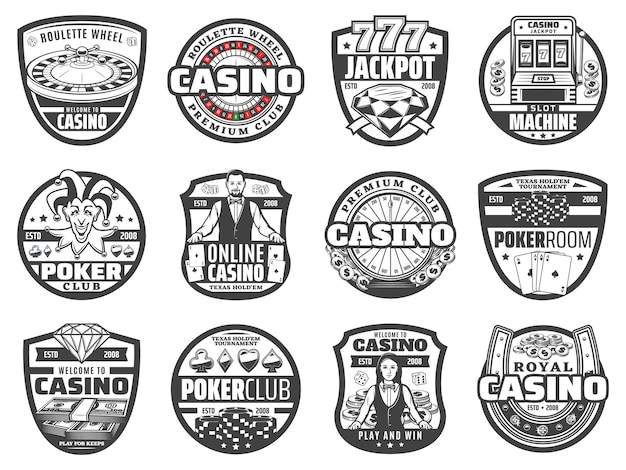 Ruedas de ruleta de casino fichas dados cartas de póquer