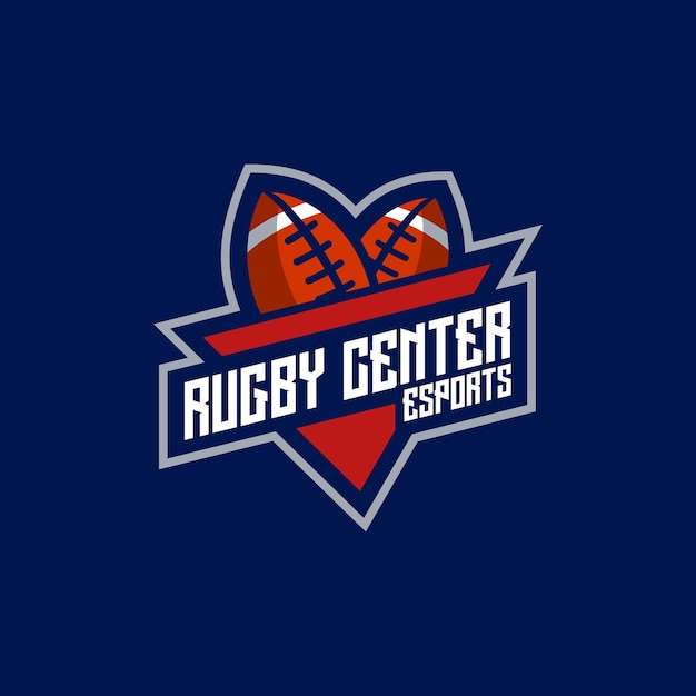 Rugby center esport and sport logo emblema