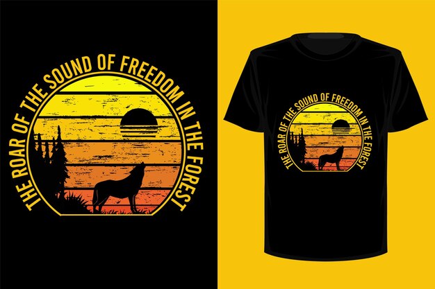 El rugido del diseño de camiseta vintage retro de sonido