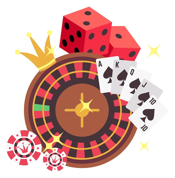 Vector ruleta de casino juego de dados icono de color aislado sobre fondo blanco