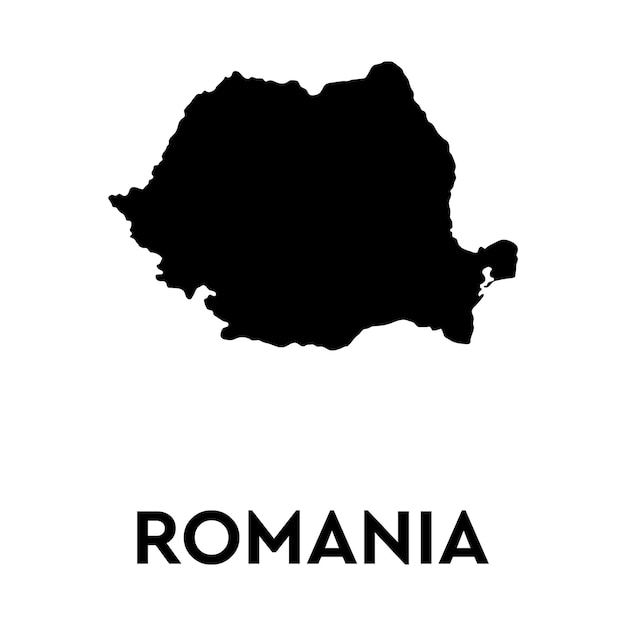 Rumania mapa en negro sobre un fondo blanco ilustración vectorial