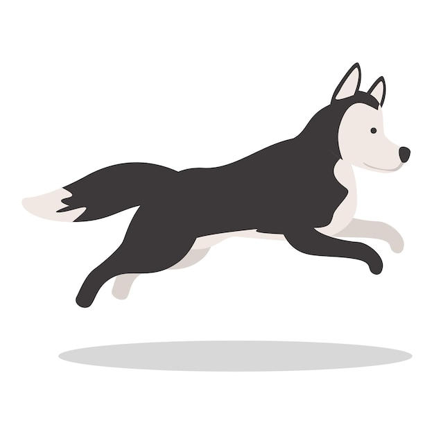 Vector runing husky icono dibujos animados vector perro siberiano animal feliz