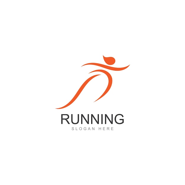 Running human logo design plantilla de logotipo de maratón running club o club deportivo