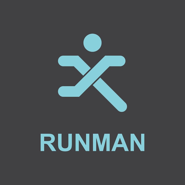 Running Man silueta Logo Marathon plantilla de logotipo club de carreras o club deportivo con plantilla de eslogan