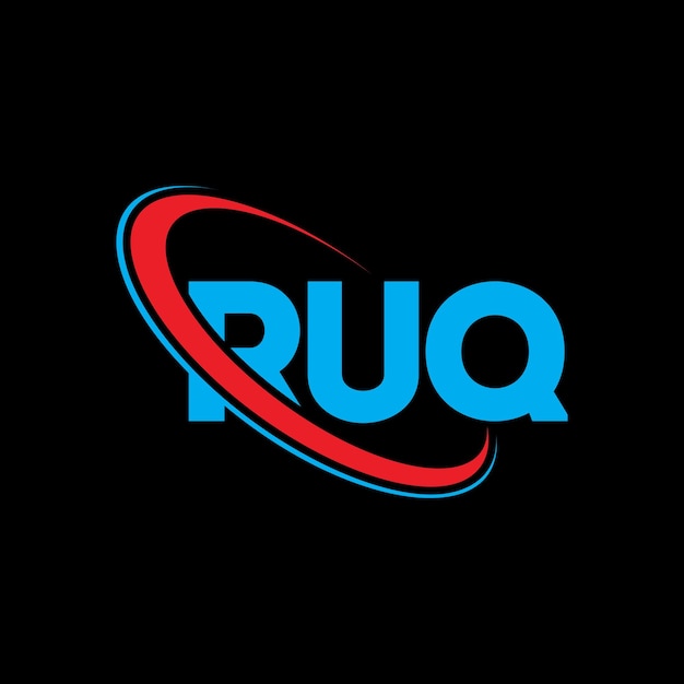 RUQ logotipo RUQ carta RUQ letra diseño del logotipo Iniciales RUQ Logotipo vinculado con círculo y mayúscula monograma logo RUQ tipografía para negocios tecnológicos y marca inmobiliaria