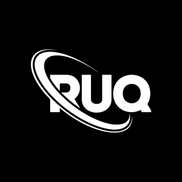 RUQ logotipo RUQ carta RUQ letra diseño del logotipo Iniciales RUQ Logotipo vinculado con círculo y mayúscula monograma logo RUQ tipografía para negocios tecnológicos y marca inmobiliaria