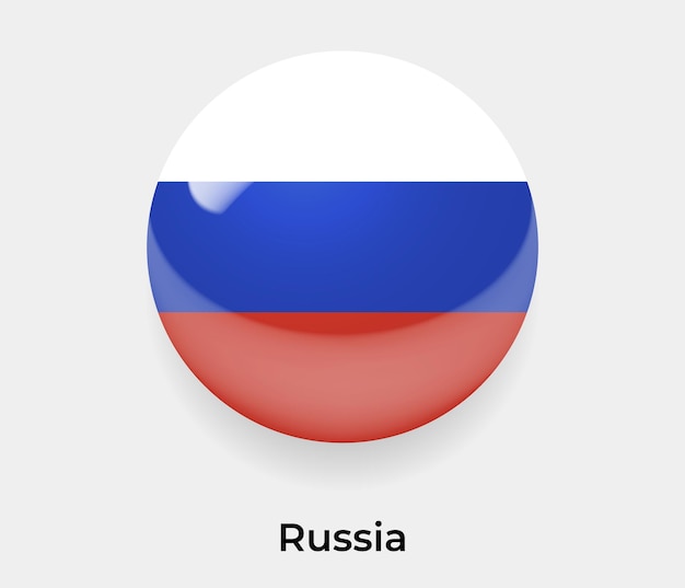 Rusia bandera brillante burbuja icono vector ilustración