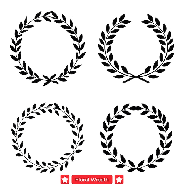 Vector rustic floral hoops vector pack siluetas orgánicas para artesanías y diseños inspirados en el país