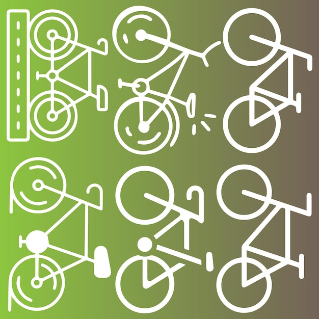 Ruta de ciclismo y vector de bicicletas de cercanías