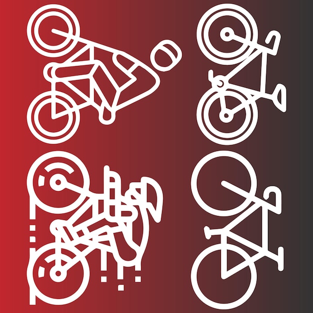Ruta de ciclismo y vector de bicicletas de cercanías