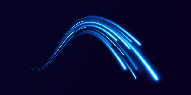 Ruta de luz onda de fuego trayectoria de rastro línea luces de automóviles fibra óptica y curva de incandescencia giro