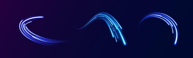 Ruta de luz onda de fuego trayectoria de rastro línea luces de automóviles fibra óptica y curva de incandescencia giro