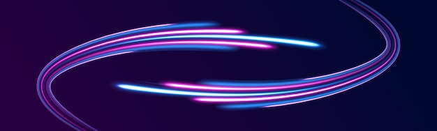 Ruta de luz onda de fuego trayectoria de rastro línea luces de automóviles fibra óptica y curva de incandescencia giro