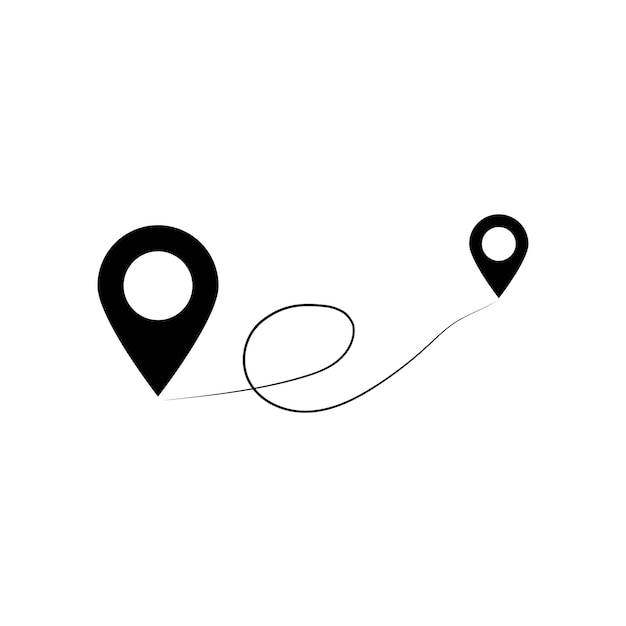 Ruta de viaje en el mapa o mapas o gps Ruta de ubicación camino Icono vectorial Icono de localización del mapa