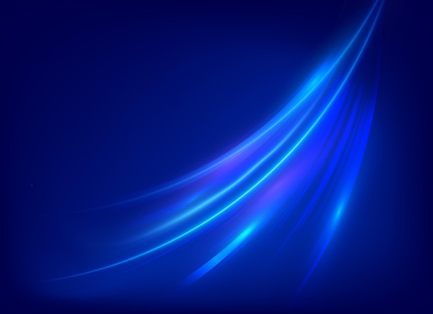 Rutas de luz azul abstractas en un fondo oscuro