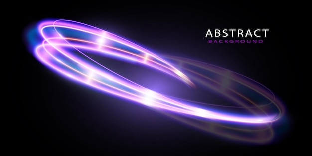 Rutas de luz línea violeta y azul Efecto de velocidad de fondo abstracto Luz nocturna borrosa de movimiento