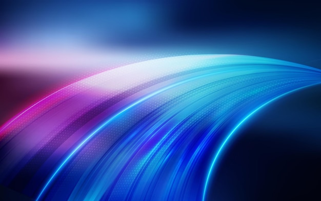 Rutas de luz de neón abstractas - Diseño de movimiento futurista