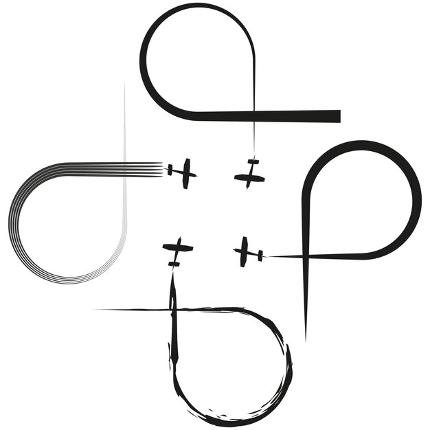 Rutas de vuelo abstractas de aviones Diseño de líneas de tráfico aéreo Ilustración vectorial EPS 10