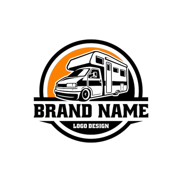 Rv camper van caravana caravana caravana autocaravana vector logo