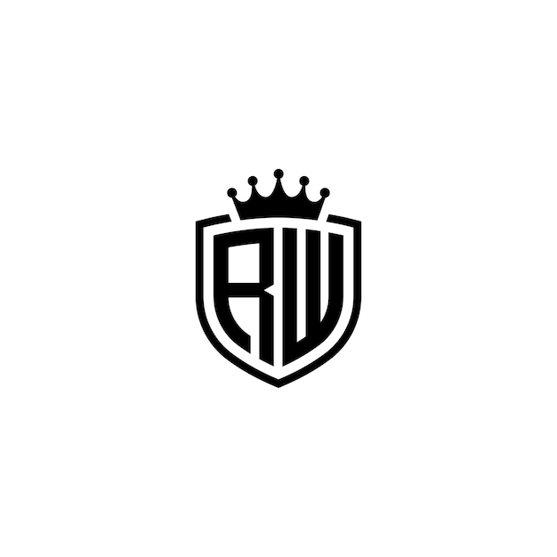 RW diseño de logotipo monograma letra texto nombre símbolo monocromático logotipo alfabeto carácter logotipo simple