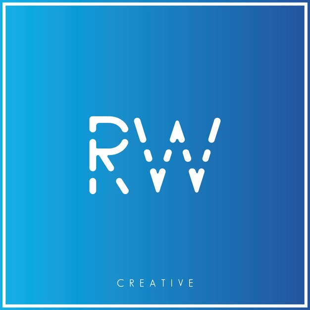 RW Premium Vector Latter Diseño de logotipo Ilustración de logotipo minimalista Diseño gráfico Diseño de monograma